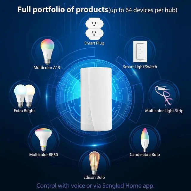 Alt view image 6 of 7 - Zigbee LED Strip Lights Starter Kit - 16.4ft RGBW Smart Light Strip Hub & Switch Alexa & Google Compatible 2000-6500k Dimmable 1800 Lumens 21W