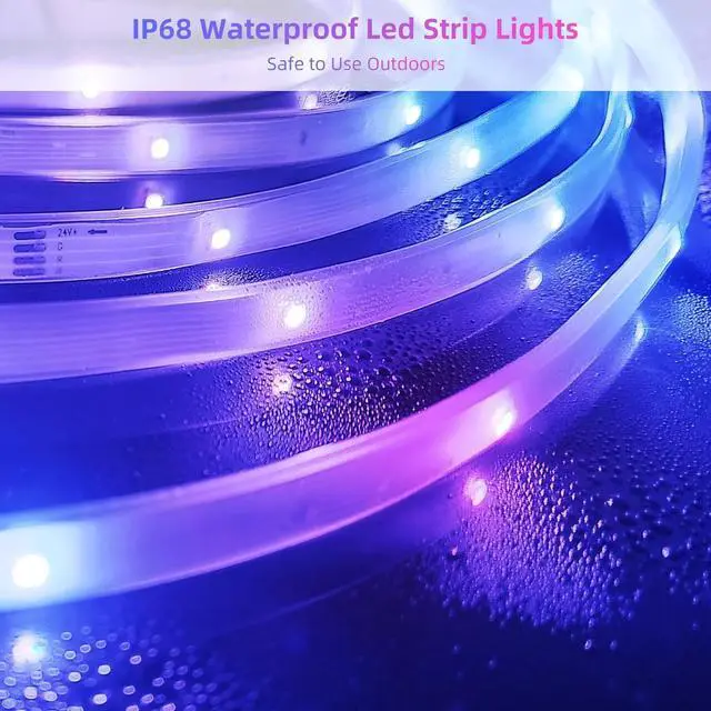 Alt view image 4 of 6 - Outdoor LED Strip Lights 100FT RGB Color Changing Indoor/Outdoor Waterproof Strip Lights with Remote Control and APP Music Sync for Home and Garden