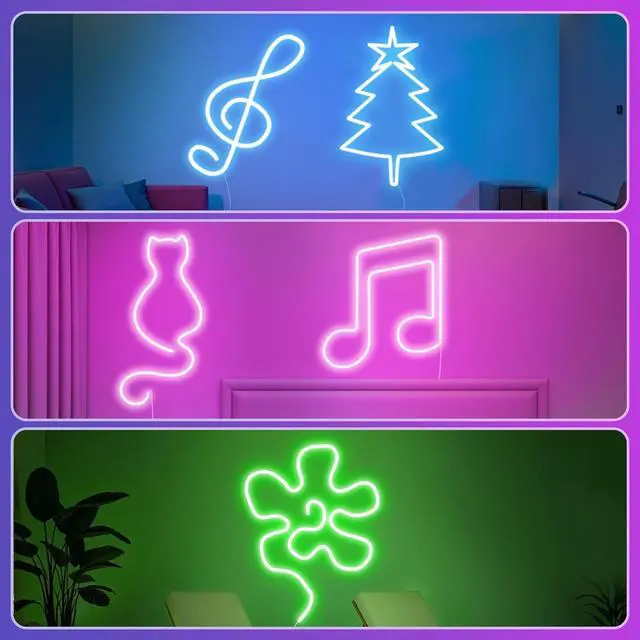 Alt view image 4 of 6 - Neon Rope Lights 32.8Ft RGB LED Strip Lights - App & Remote Control Music Sync IP67 Waterproof Flexible Cuttable Neon Lights for Bedroom Gaming Party Outdoor Decor Multiple Modes
