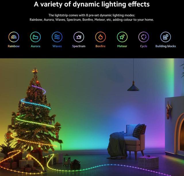 Alt view image 4 of 7 - Smart Lightstrip (2m/6.6ft) Compatible with Alexa Google Assistant Apple Homekit Home App WiFi Compatible Music sync | Dynamic Ambient Lighting | Custom dimming | Smart-Linking