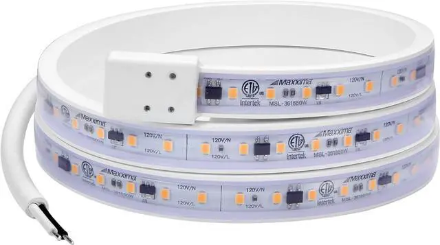 Main image of 36 in. Hardwired LED Under Cabinet Strip Light 1380 Lumens 3000K Warm White Kitchen and Living Room 120V White Cove Lighting No Power Supply Needed
