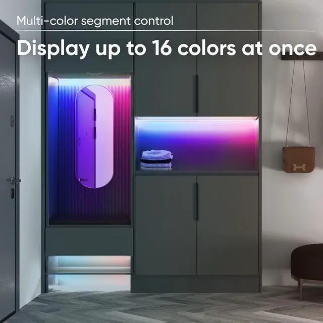 Alt view image 2 of 7 - Light Strip Pro 32.8ft WiFi LED Strip Lights Multi-Color Segment Control 16 Million Colors Waterproof Coating Compatible with Alexa Google Assistant (2 Rolls of 16.4ft)