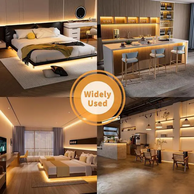 Alt view image 7 of 7 - COB LED Strip Light 32.8ft/10m 5040LEDs Warm White 2700K High Lumen Flexible CRI93+ LED Tape Super Bright DC24V for Cabinet Home DIY Lighting Projects(Power Supply & Controller Not Included)