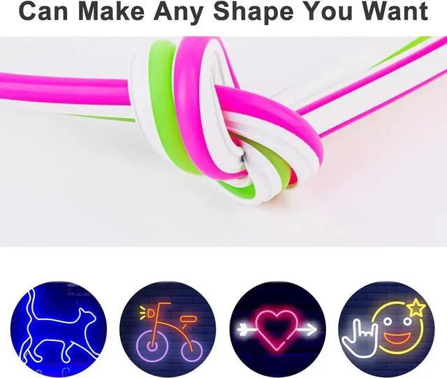 Alt view image 2 of 7 - Separated Neon Flexible LED Light Strip Cover 16.4ft 6mm Wear Free DIY Bendable Silicone Diffuser Cover with 2 Pcs Cutter and Same Color Lamp Belt for Bar Car Outdoor Home DIY Decor(Rose Red)
