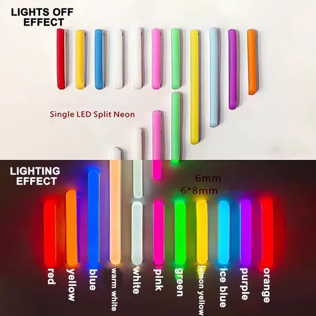 Alt view image 4 of 7 - Separated Neon Flexible LED Light Strip Cover 16.4ft 6mm Wear Free DIY Bendable Silicone Diffuser Cover with 2 Pcs Cutter and Same Color Lamp Belt for Bar Car Outdoor Home DIY Decor(Rose Red)