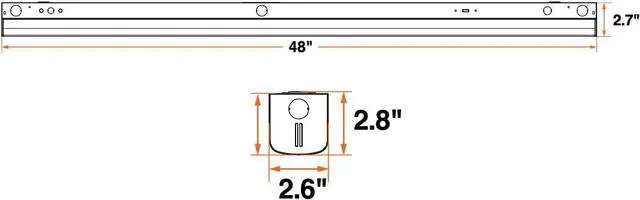 Alt view image 2 of 5 - 4ft Dual Selectable LED Strip Luminaire 22/35/45/55W 3 CCT Select 3500/4000/5000K 2860/4500/5850/7150 LMS Dimmable - 1 Pack (63786)