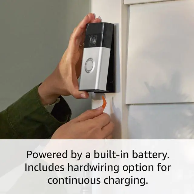 Alt view image 6 of 7 - Battery Doorbell Head-to-Toe Video Live View with Two-Way Talk and Motion Detection & Alerts (newest model) Satin Nickel