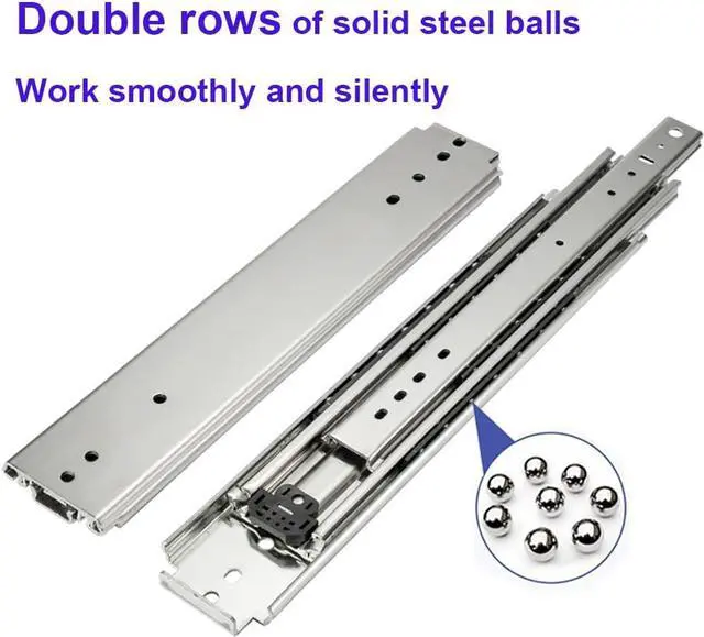 Alt view image 5 of 5 - 1 Pair of 32 Inch Heavy Duty Drawer Slides 500LB Full Extension Side Mount Ball Bearing Drawer Rails with Lock