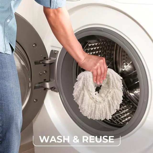 Alt view image 6 of 7 - EasyWring Microfiber Spin Mop Bucket Floor Cleaning System Red Gray Standard