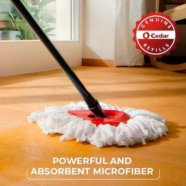 Alt view image 7 of 7 - EasyWring Microfiber Spin Mop Bucket Floor Cleaning System Red Gray Standard