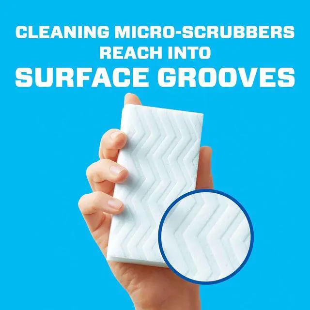 Alt view image 6 of 7 - Magic Eraser Original Cleaning Pads Multi Purpose Cleaner Bathroom Cleaning Supplies All Purpose Cleaner White 6 Count