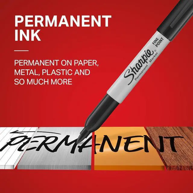 Alt view image 3 of 6 - Sharpie Permanent Markers Fine Tip Black 12 Count - For Classroom Office & Home Quick Drying Fade Resistant For Wood Plastic Paper Metal And More Ideal for Posters Drawing Coloring