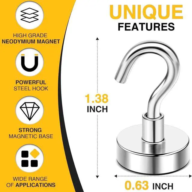 Alt view image 5 of 7 - Magnetic Hooks 30lbs+ Magnet Hook 2025 Cruise Cabin Ship Essentials Heavy Duty Strong Magnets Refrigerator Fridge Hanging for Classroom Beach Vacation Kitchen Grills Home 20 Pack (Silver)
