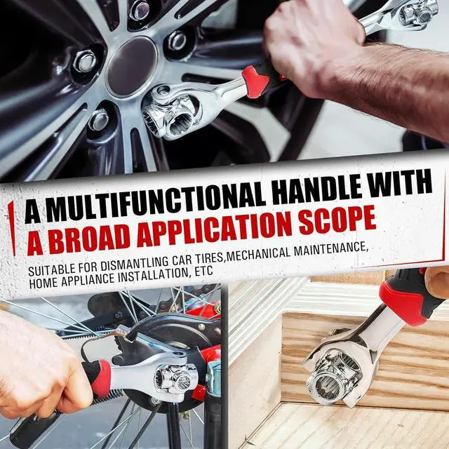 Alt view image 3 of 6 - Universal Wrench 52 in 1 Socket Wrench Tool with Multifunction 360 Degree Rotating Head Tool Kit for Home and Car Repair