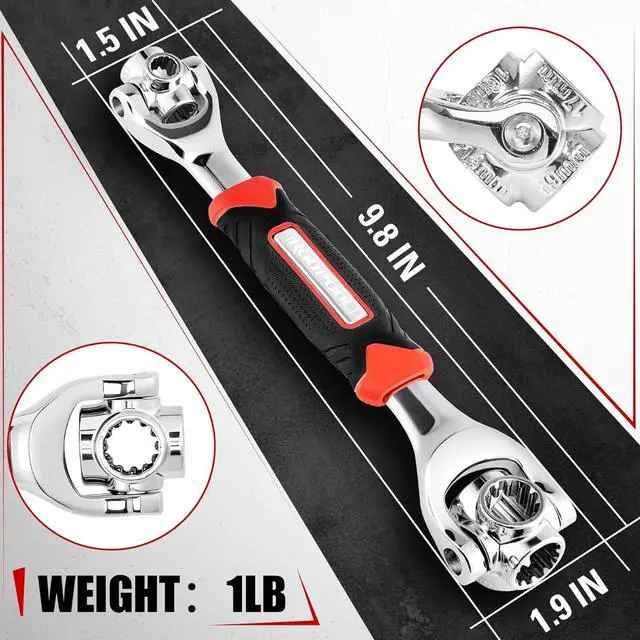Alt view image 5 of 6 - Universal Wrench 52 in 1 Socket Wrench Tool with Multifunction 360 Degree Rotating Head Tool Kit for Home and Car Repair
