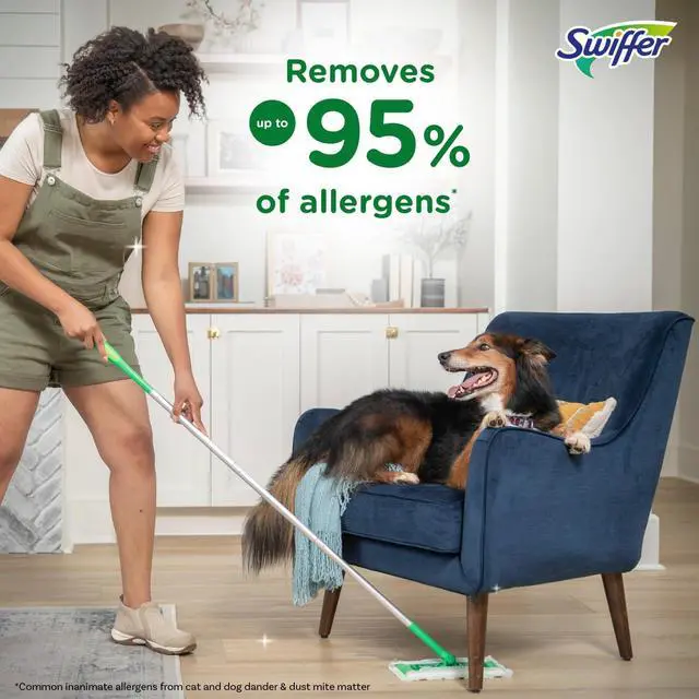 Alt view image 3 of 7 - Sweeper 2-in-1 Dry + Wet Floor Mopping and Sweeping Kit Multi-Surface Kit for Floor Cleaning Kit Includes 1 Sweeper 14 Dry Sweeping Cloths 5 Wet Mopping Cloths