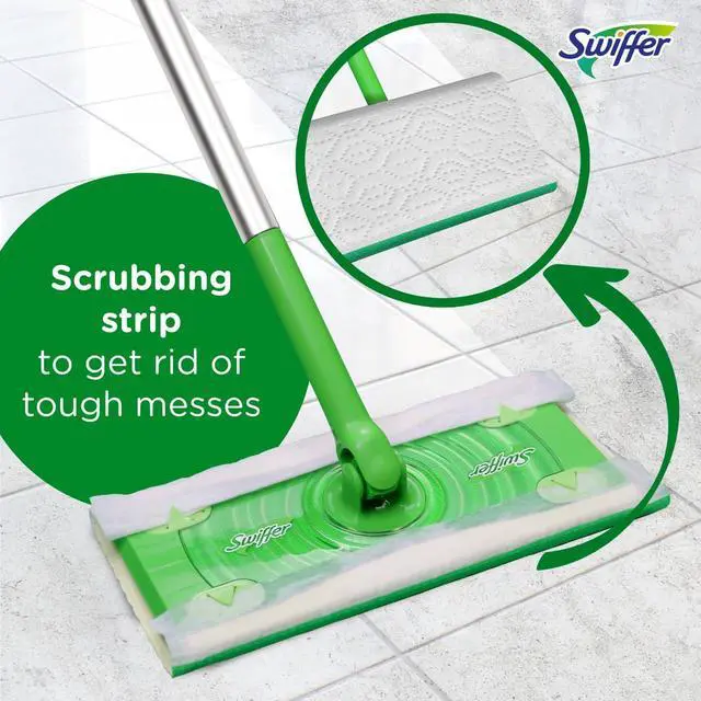 Alt view image 6 of 7 - Sweeper 2-in-1 Dry + Wet Floor Mopping and Sweeping Kit Multi-Surface Kit for Floor Cleaning Kit Includes 1 Sweeper 14 Dry Sweeping Cloths 5 Wet Mopping Cloths