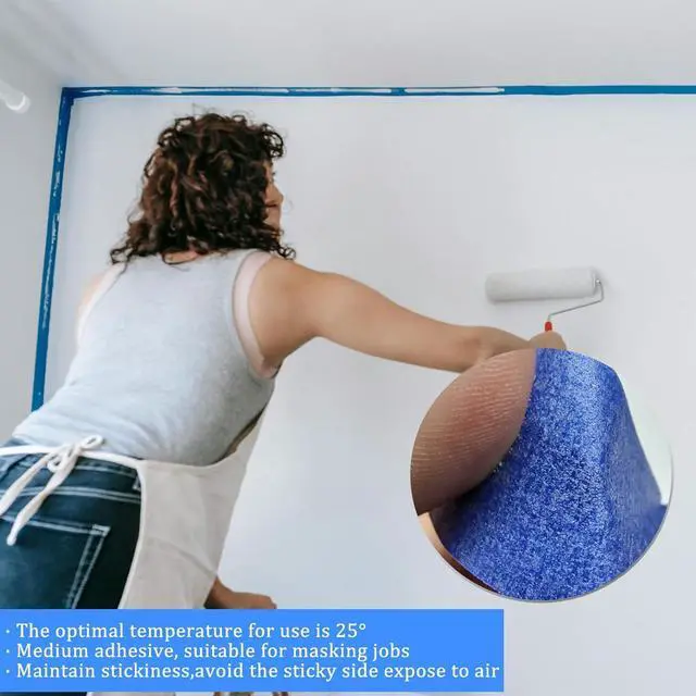 Alt view image 7 of 7 - 4 Rolls Premium Painters Tape Blue Tape Masking Tape Paint Tape for Multi-Purpose Painting Painters DIY Crafts Arts (88yd =0.94IN*22yd*4) Decoration Labeling No Residue Easy Removal
