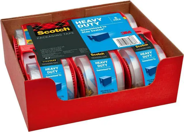 Alt view image 4 of 7 - Heavy Duty Shipping and Moving Packing Tape Clear Packing and Moving Supplies 1.88 in. x 22.2 yd. 6 Tape Rolls with Dispensers