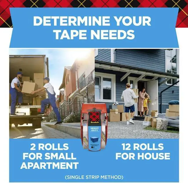 Alt view image 6 of 7 - Heavy Duty Shipping and Moving Packing Tape Clear Packing and Moving Supplies 1.88 in. x 22.2 yd. 6 Tape Rolls with Dispensers