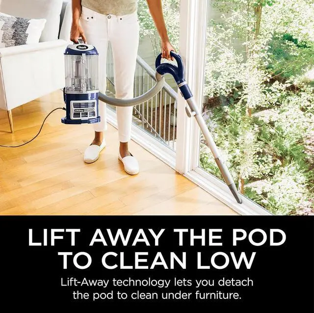 Alt view image 3 of 7 - Upright Vacuum Navigator Lift-Away Deluxe with Large Dust Cup Capacity HEPA Filter Swivel Steering Upholstery Tool & Crevice Tool Blue NV360