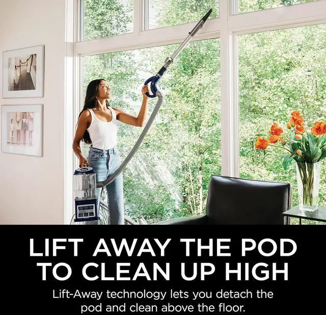 Alt view image 4 of 7 - Upright Vacuum Navigator Lift-Away Deluxe with Large Dust Cup Capacity HEPA Filter Swivel Steering Upholstery Tool & Crevice Tool Blue NV360