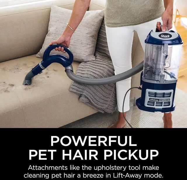 Alt view image 5 of 7 - Upright Vacuum Navigator Lift-Away Deluxe with Large Dust Cup Capacity HEPA Filter Swivel Steering Upholstery Tool & Crevice Tool Blue NV360