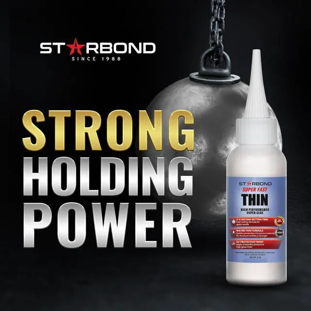 Alt view image 4 of 6 - Starbond Thin Super Glue Pro Kit (2 oz) C Super Fast CA Glue (Cyanoacrylate Adhesive) C with Clog-Resistant Cap Microtips & Extra Nozzles for Woodworking Woodturning Precision Bonding Inlays