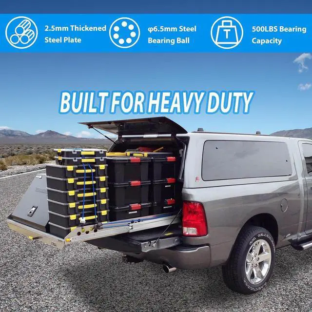 Alt view image 3 of 6 - with Lock Heavy Duty Drawer Slides 12 14 16 18 20 22 24 26 28 30 32 34 36 40 44 48 52 56 60 Inch 500 Lbs Side Mount Full Extension Ball Bearing Rails Rail Tool Box Runner-W:76mm 12 Inch
