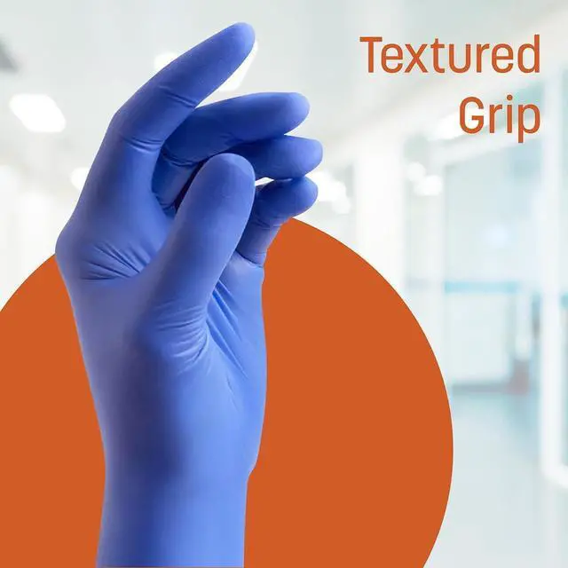 Alt view image 2 of 6 - Nitrile Exam Gloves Blue Powder-Free Disposable Gloves for Medical Care First Aid Cleaning Food Prep