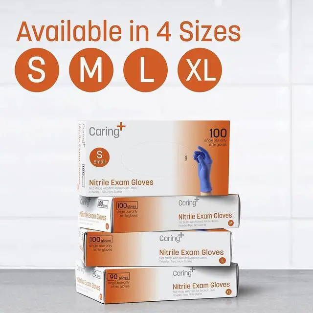 Alt view image 4 of 6 - Nitrile Exam Gloves Blue Powder-Free Disposable Gloves for Medical Care First Aid Cleaning Food Prep