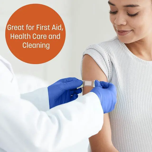 Alt view image 6 of 6 - Nitrile Exam Gloves Blue Powder-Free Disposable Gloves for Medical Care First Aid Cleaning Food Prep