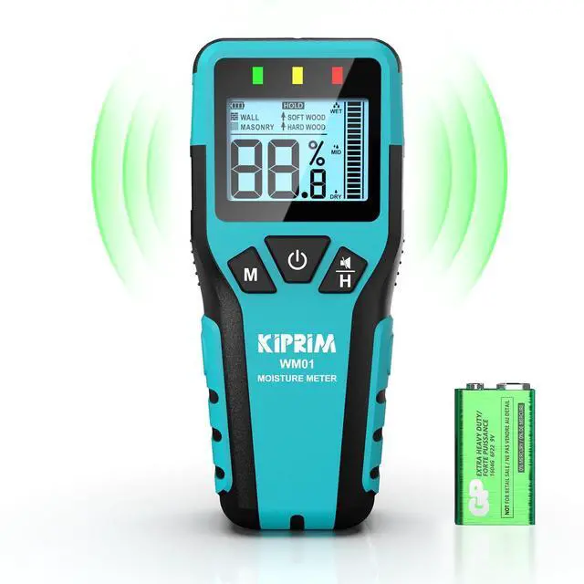 Main image of Pinless Moisture Meter Home Moisture Level Tester Damp Meter for Floor Wood Walls Concrete C Accurate Non-Destructive Testing Moisture Meter WM01