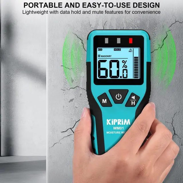Alt view image 6 of 7 - Pinless Moisture Meter Home Moisture Level Tester Damp Meter for Floor Wood Walls Concrete C Accurate Non-Destructive Testing Moisture Meter WM01