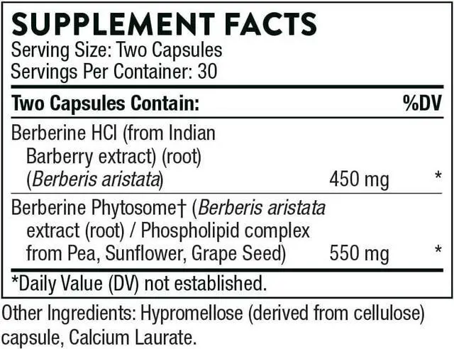Alt view image 2 of 7 - Berberine - Dual Action Formula with Phytosome Plus Botanical Extract - Support Heart Health Immune System Healthy GI Cholesterol* - Gluten-Free Dairy-Free - 60 Capsules - 30 Servings