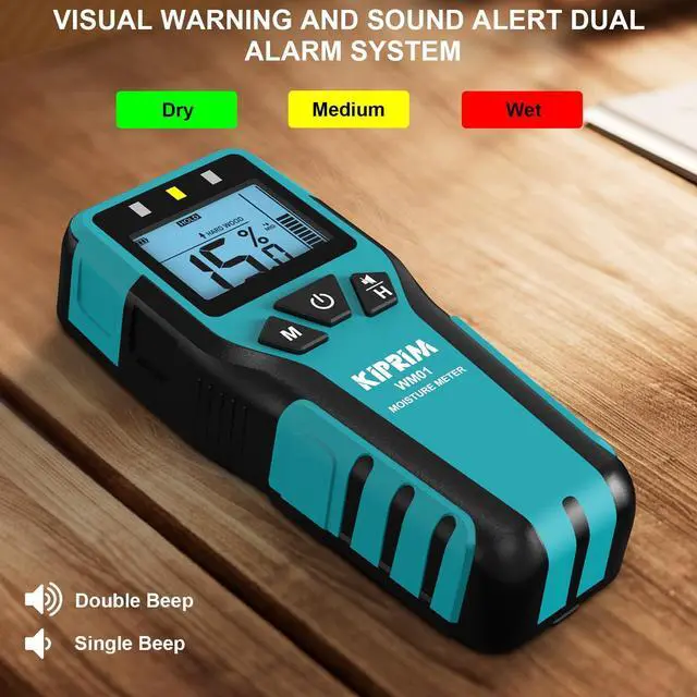 Alt view image 5 of 7 - Pinless Moisture Meter Home Moisture Level Tester Damp Meter for Floor Wood Walls Concrete C Accurate Non-Destructive Testing Moisture Meter WM01