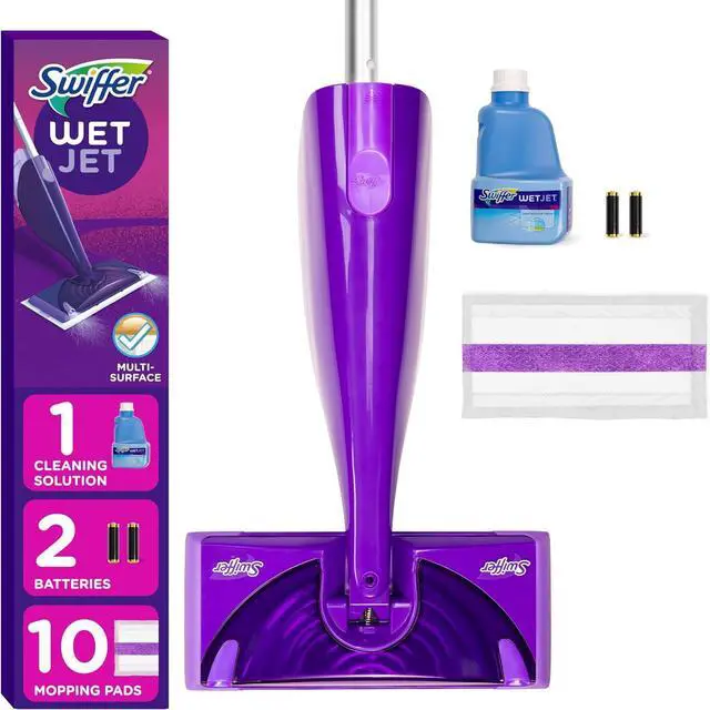 Main image of WetJet Hardwood and Floor Spray Mop Cleaner Starter Kit Includes: 1 Power Mop 10 Pads Cleaning Solution Batteries