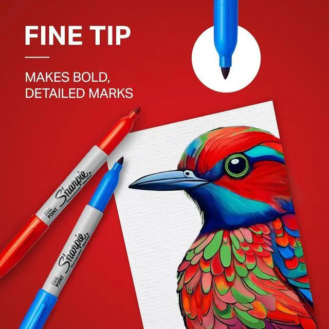 Alt view image 4 of 6 - Sharpie® Permanent Markers, Fine and Ultra-Fine Points, Assorted, 10 Count, USA 250th Anniversary Edition