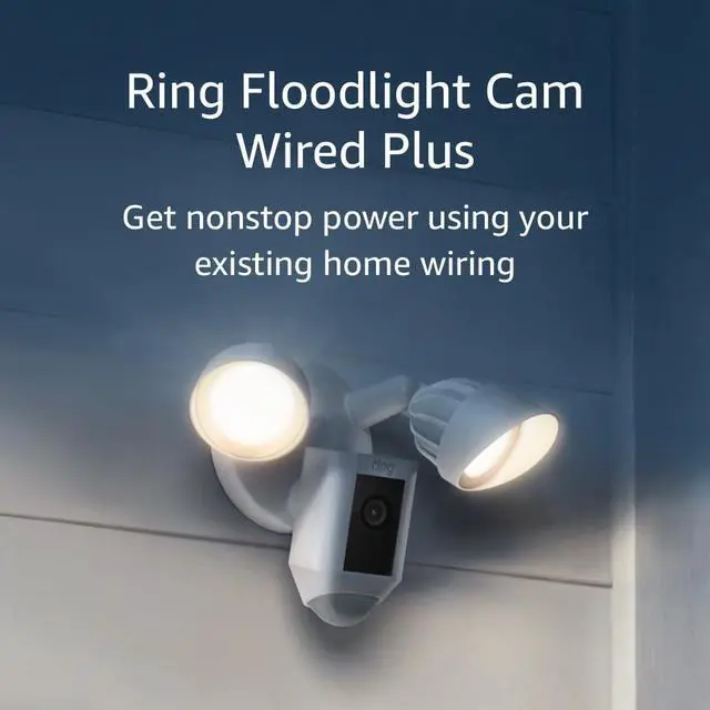 Main image of Floodlight Cam Wired Plus with motion-activated 1080p HD video White (2021 release)