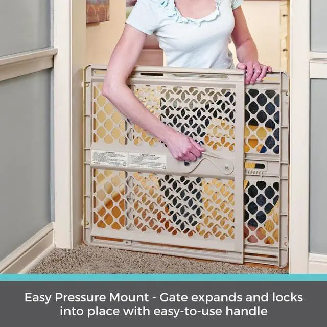 Alt view image 6 of 7 - - Supergate Ergo Baby Gate: Plastic Baby Gate for Stairs & Doorways - Adjustable Indoor Safety Gate - Made in USA - 26 to 42 Inches Wide - 26 Inches Tall - Sand
