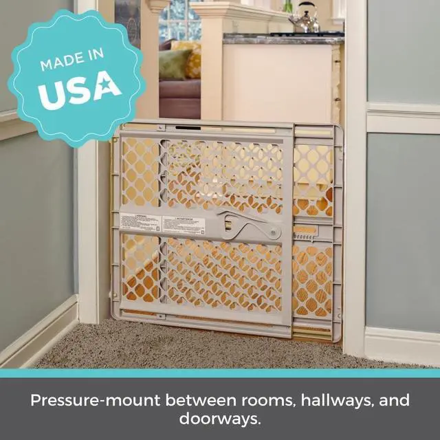 Alt view image 3 of 7 - - Supergate Ergo Baby Gate: Plastic Baby Gate for Stairs & Doorways - Adjustable Indoor Safety Gate - Made in USA - 26 to 42 Inches Wide - 26 Inches Tall - Sand