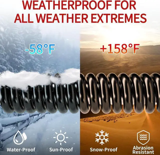 Alt view image 5 of 7 - 16/3 25 FT Outdoor Extension Cord Waterproof Weatherproof & Flame Retardant Black 3 Prong Power Cord Outside for Lawn & Garden 13 Amps 1625 Watts 125 VAC 16AWG SJTW ETL Listed