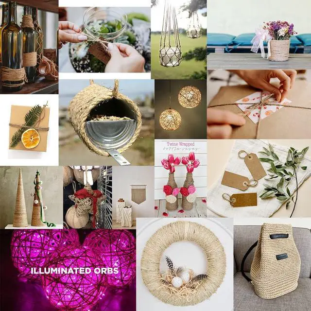 Alt view image 5 of 7 - PerkHomy Natural Jute Twine 600 Feet Long Twine String for Crafts Gift Wrapping Packing Gardening Crochet Knitting Macrame Decor (Brown 2mm * 600feet)