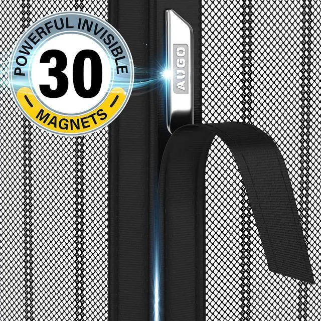 Alt view image 4 of 6 - Magnetic Screen Door - Self Sealing Heavy Duty Hands Free Mesh Partition Keeps Bugs Out - Pet and Kid Friendly - Patent Pending Keep Open Feature - 38 Inch x 83 Inch