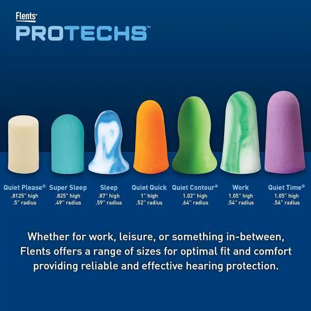 Alt view image 4 of 7 - Protechs Foam Ear Plugs 10 Pair with Case for Sleeping Snoring Loud Noise Traveling Concerts Construction Studying Work Shooting NRR 33 Purple Disposable Made in the USA