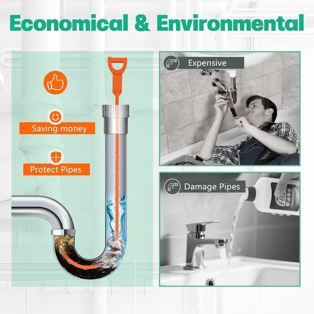 Alt view image 6 of 6 - Drain Snake Hair Drain Clog Remover - 3 Pack Shower Snake Sink Unclogger Tool with Exquisite Packaging