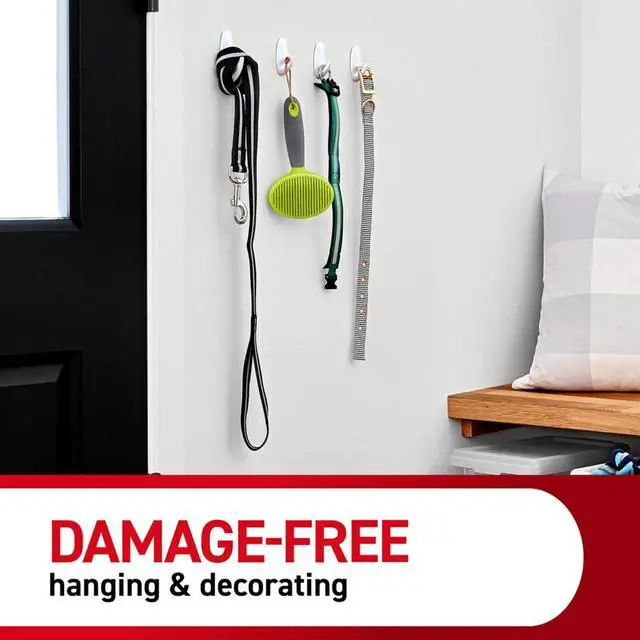 Alt view image 7 of 7 - Variety Pack Including 10 Pairs of Picture Hanging Strips 6 Wire Hooks and 8 Utility Hooks for Hanging Organization and Storage Damage Free Hanging Up to 19 Items 1 Kit