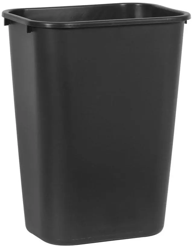 Alt view image 3 of 5 - Rubbermaid Commercial Wastebasket Trash Container 41QT/10.25 GAL Plastic Black Stackable Trash Can for Bedroom/Bathroom/Office Fits Under Desk/Sink/Cabinet