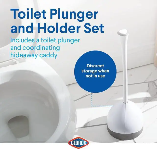 Alt view image 2 of 5 - Toilet Plunger with Hideaway Caddy C Toilet Plunger for Bathroom Bathroom Organizers & Storage Bathroom Accessories Toilet Unclogger Plunger with Holder