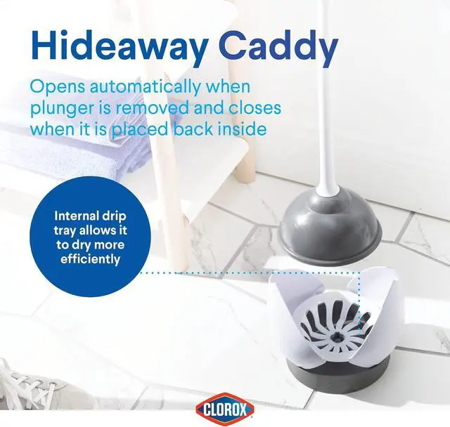 Alt view image 5 of 5 - Toilet Plunger with Hideaway Caddy C Toilet Plunger for Bathroom Bathroom Organizers & Storage Bathroom Accessories Toilet Unclogger Plunger with Holder